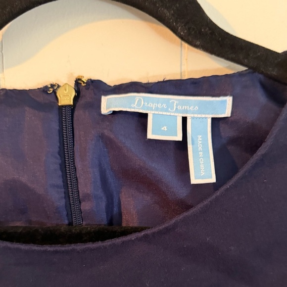 Draper James Love Circle Dress Womens 4 Navy Blue Sleeveless Zip Back - Picture 3 of 9